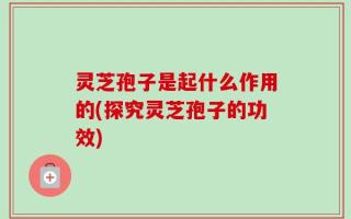 灵芝孢子是起什么作用的(探究灵芝孢子的功效)