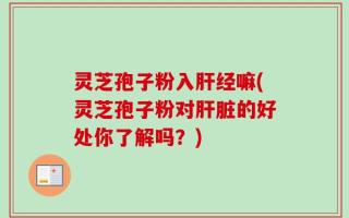 灵芝孢子粉入肝经嘛(灵芝孢子粉对肝脏的好处你了解吗？)