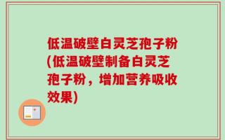 低温破壁白灵芝孢子粉(低温破壁制备白灵芝孢子粉，增加营养吸收效果)