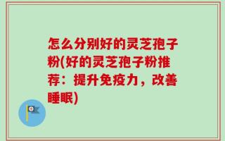 怎么分别好的灵芝孢子粉(好的灵芝孢子粉推荐：提升免疫力，改善睡眠)