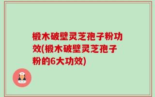 椴木破壁灵芝孢子粉功效(椴木破壁灵芝孢子粉的6大功效)