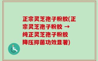 正宗灵芝孢子粉胶(正宗灵芝孢子粉胶 → 纯正灵芝孢子粉胶  降压抑菌功效显著)