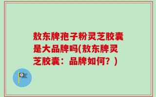 敖东牌孢子粉灵芝胶囊是大品牌吗(敖东牌灵芝胶囊：品牌如何？)