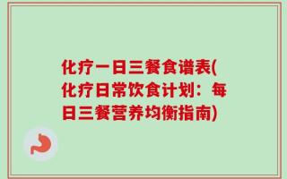 化疗一日三餐食谱表(化疗日常饮食计划：每日三餐营养均衡指南)