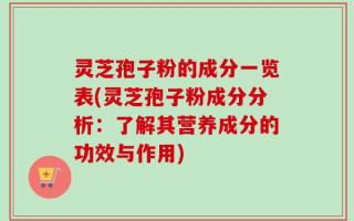 灵芝孢子粉的成分一览表(灵芝孢子粉成分分析：了解其营养成分的功效与作用)