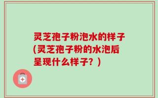 灵芝孢子粉泡水的样子(灵芝孢子粉的水泡后呈现什么样子？)