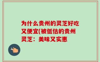 为什么贵州的灵芝好吃又便宜(被低估的贵州灵芝：美味又实惠