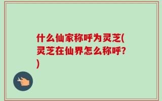 什么仙家称呼为灵芝(灵芝在仙界怎么称呼？)