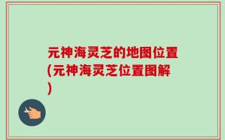 元神海灵芝的地图位置(元神海灵芝位置图解)