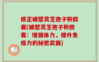 修正破壁灵芝孢子粉胶囊(破壁灵芝孢子粉胶囊：增强体力，提升免疫力的秘密武器)
