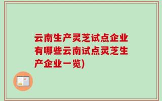 云南生产灵芝试点企业有哪些云南试点灵芝生产企业一览)