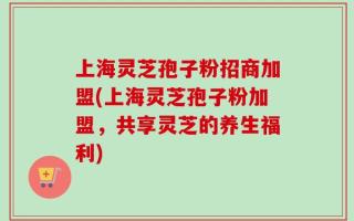 上海灵芝孢子粉招商加盟(上海灵芝孢子粉加盟，共享灵芝的养生福利)