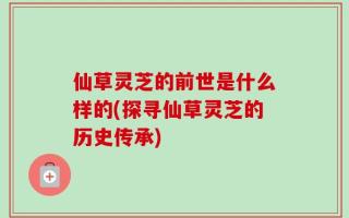 仙草灵芝的前世是什么样的(探寻仙草灵芝的历史传承)