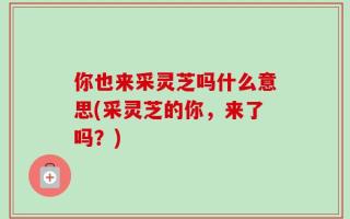 你也来采灵芝吗什么意思(采灵芝的你，来了吗？)