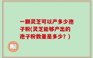 一颗灵芝可以产多少孢子粉(灵芝能够产出的孢子粉数量是多少？)