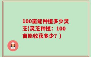 100亩能种植多少灵芝(灵芝种植：100亩能收获多少？)