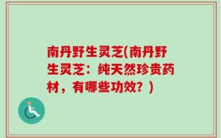 南丹野生灵芝(南丹野生灵芝：纯天然珍贵药材，有哪些功效？)