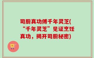 司厨真功傅千年灵芝(“千年灵芝”见证烹饪真功，揭开司厨秘密)