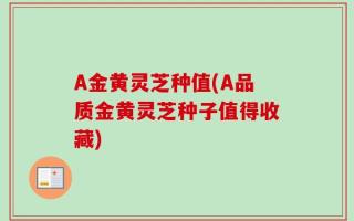 A金黄灵芝种值(A品质金黄灵芝种子值得收藏)