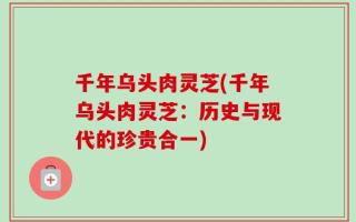 千年乌头肉灵芝(千年乌头肉灵芝：历史与现代的珍贵合一)
