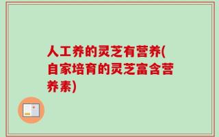 人工养的灵芝有营养(自家培育的灵芝富含营养素)