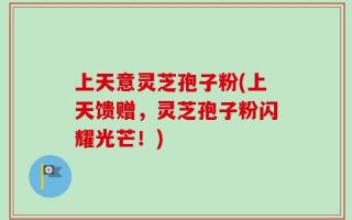 上天意灵芝孢子粉(上天馈赠，灵芝孢子粉闪耀光芒！)