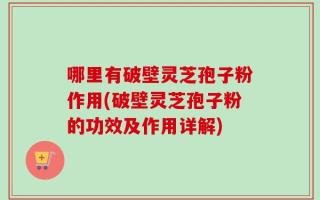 哪里有破壁灵芝孢子粉作用(破壁灵芝孢子粉的功效及作用详解)