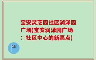 宝安灵芝园社区润泽园广场(宝安润泽园广场：社区中心的新亮点)