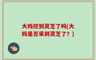 大妈挖到灵芝了吗(大妈是否采到灵芝了？)