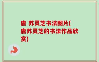 唐 苏灵芝书法图片(唐苏灵芝的书法作品欣赏)