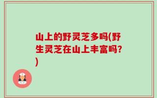 山上的野灵芝多吗(野生灵芝在山上丰富吗？)