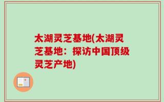 太湖灵芝基地(太湖灵芝基地：探访中国顶级灵芝产地)