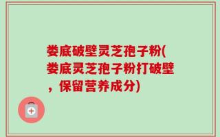 娄底破壁灵芝孢子粉(娄底灵芝孢子粉打破壁，保留营养成分)