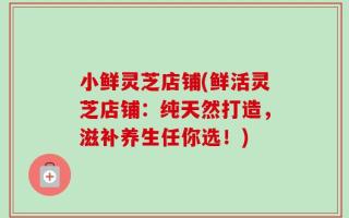 小鲜灵芝店铺(鲜活灵芝店铺：纯天然打造，滋补养生任你选！)