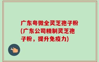 广东粤微全灵芝孢子粉(广东公司精制灵芝孢子粉，提升免疫力)