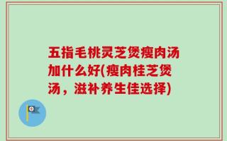五指毛桃灵芝煲瘦肉汤加什么好(瘦肉桂芝煲汤，滋补养生佳选择)