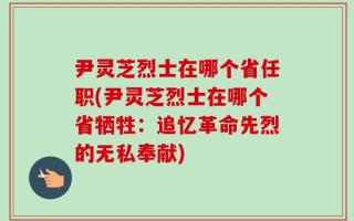 尹灵芝烈士在哪个省任职(尹灵芝烈士在哪个省牺牲：追忆革命先烈的无私奉献)