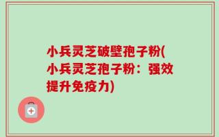 小兵灵芝破壁孢子粉(小兵灵芝孢子粉：强效提升免疫力)