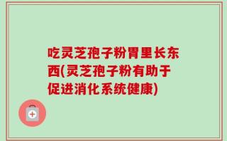 吃灵芝孢子粉胃里长东西(灵芝孢子粉有助于促进消化系统健康)