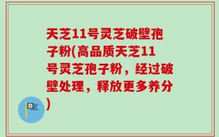 天芝11号灵芝破壁孢子粉(高品质天芝11号灵芝孢子粉，经过破壁处理，释放更多养分)