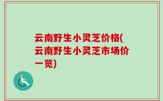 云南野生小灵芝价格(云南野生小灵芝市场价一览)