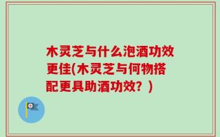 木灵芝与什么泡酒功效更佳(木灵芝与何物搭配更具助酒功效？)