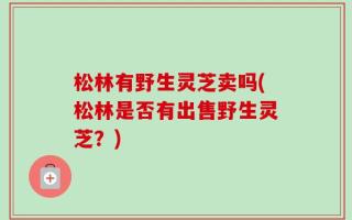 松林有野生灵芝卖吗(松林是否有出售野生灵芝？)