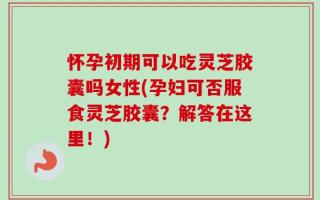 怀孕初期可以吃灵芝胶囊吗女性(孕妇可否服食灵芝胶囊？解答在这里！)