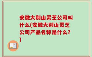 安徽大别山灵芝公司叫什么(安徽大别山灵芝公司产品名称是什么？)