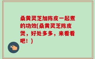 桑黄灵芝加陈皮一起煮的功效(桑黄灵芝陈皮煲，好处多多，来看看吧！)