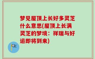 梦见屋顶上长好多灵芝什么意思(屋顶上长满灵芝的梦境：祥瑞与好运即将到来)