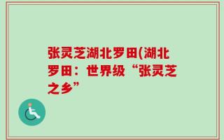 张灵芝湖北罗田(湖北罗田：世界级“张灵芝之乡”