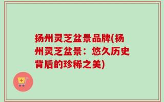 扬州灵芝盆景品牌(扬州灵芝盆景：悠久历史背后的珍稀之美)