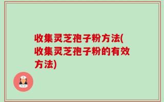 收集灵芝孢子粉方法(收集灵芝孢子粉的有效方法)